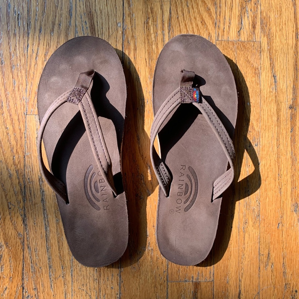Rainbow Brand Brown Leather Sandals/Flip Flops